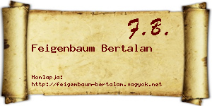 Feigenbaum Bertalan névjegykártya